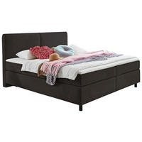BOXSPRINGBETT 160/200 cm  in Schlammfarben  - Schlammfarben/Schwarz, KONVENTIONELL, Kunststoff/Textil (160/200cm) - Hom`in