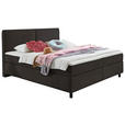 BOXSPRINGBETT 200/200 cm  in Schlammfarben  - Schlammfarben/Schwarz, KONVENTIONELL, Kunststoff/Textil (200/200cm) - Hom`in