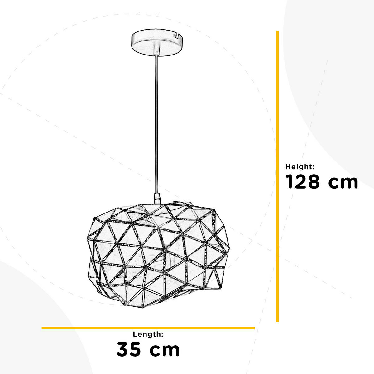 VISIACE SVIETIDLO, 35/35/128 cm  - zlatá, Design, kov (35/35/128cm)
