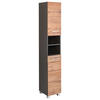 HOCHSCHRANK 30/180/35 cm  - Chromfarben/Eiche Wotan, Modern, Holzwerkstoff/Kunststoff (30/180/35cm) - Held