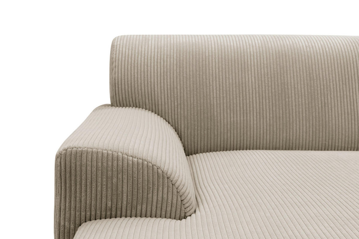 ECKSCHLAFSOFA NIKA Schlammfarben Webstoff  - Schlammfarben/Silberfarben, Basics, Holz/Textil (277/156cm) - MID.YOU