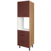 GERÄTEUMBAUSCHRANK 60/216,6/58 cm  in Rot, Eichefarben  - Eichefarben/Rot, MODERN, Holzwerkstoff/Metall (60/216,6/58cm) - Nobilia