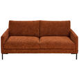 3-SITZER-SOFA in Webstoff Orange  - Schwarz/Orange, KONVENTIONELL, Textil/Metall (196/78/90cm) - Hom`in