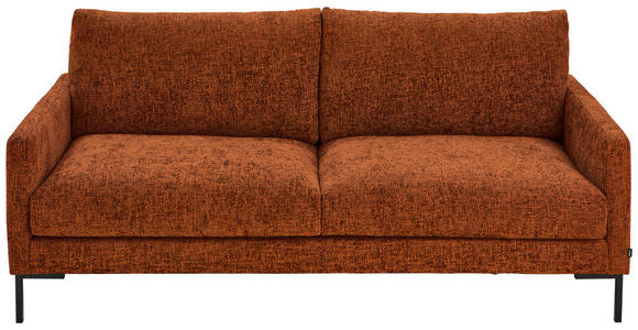 3-SITZER-SOFA in Webstoff Orange  - Schwarz/Orange, KONVENTIONELL, Textil/Metall (196/78/90cm) - Hom`in