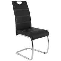 SCHWINGSTUHL  in Lederlook  - Chromfarben/Schwarz, Design, Textil/Metall (43/98/59cm) - Carryhome