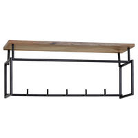 GARDEROBA ZIDNA   crna  drvo, metal  - crna, Moderno, drvo/metal (71/29/20cm) - MID.YOU