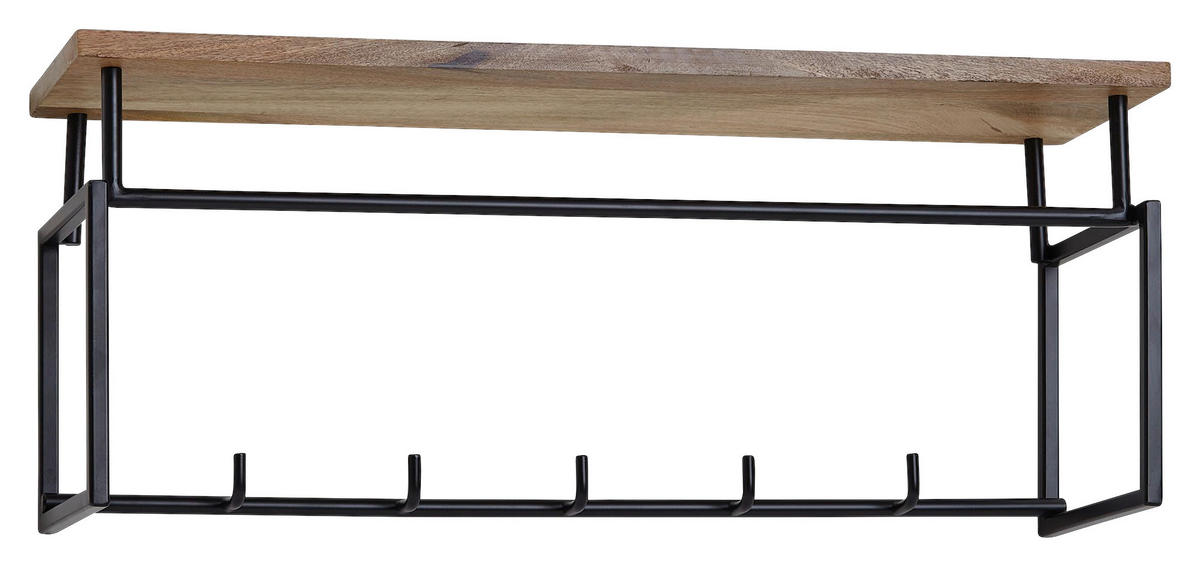 GARDEROBA ZIDNA   crna  drvo, metal  - crna, Moderno, drvo/metal (71/29/20cm) - MID.YOU