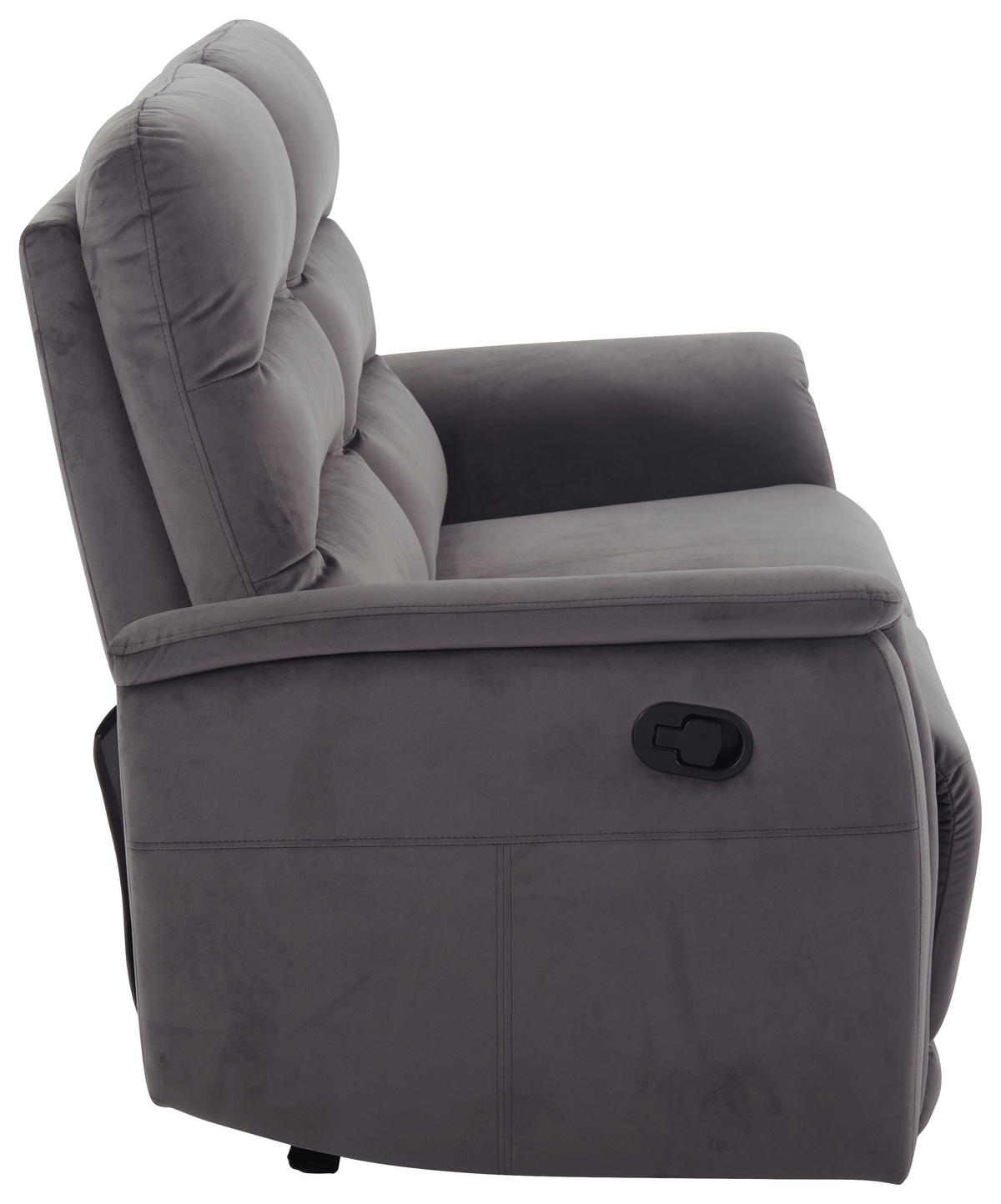 SITZGARNITUR Velours Grau  - Schwarz/Grau, KONVENTIONELL, Textil/Metall - P & B