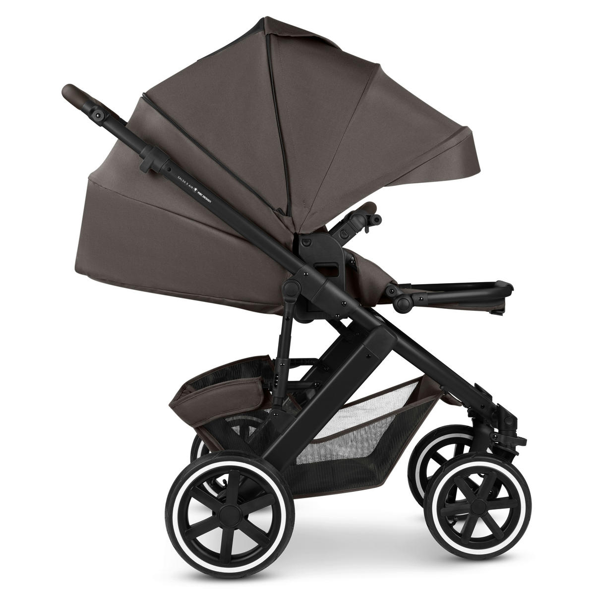 KINDERWAGENSET Salsa 5 Air Starter Set - Teddy  - Sandfarben/Schwarz, Basics, Textil/Metall (95,5/63/118cm) - ABC Design