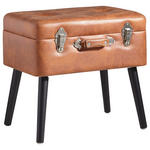 HOCKER in Holz, Textil, Holzwerkstoff Braun, Schwarz  - Schwarz/Braun, Trend, Holz/Holzwerkstoff (50/46/35cm) - Xora