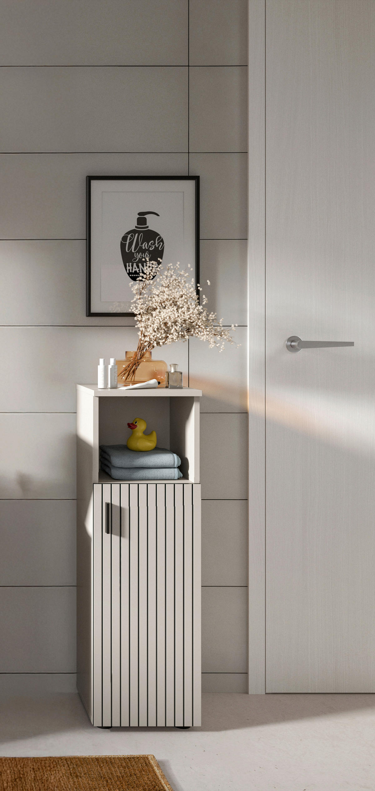 MIDISKÅP  - svart/kashmir, Trend, trämaterial/plast (30/95/30cm) - MID.YOU