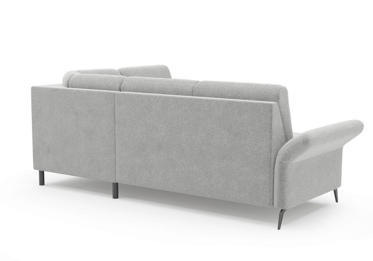 ECKSOFA ROCHELLE E Hellgrau Flachgewebe  - Hellgrau/Schwarz, KONVENTIONELL, Textil/Metall (240/216cm) - Sit & More