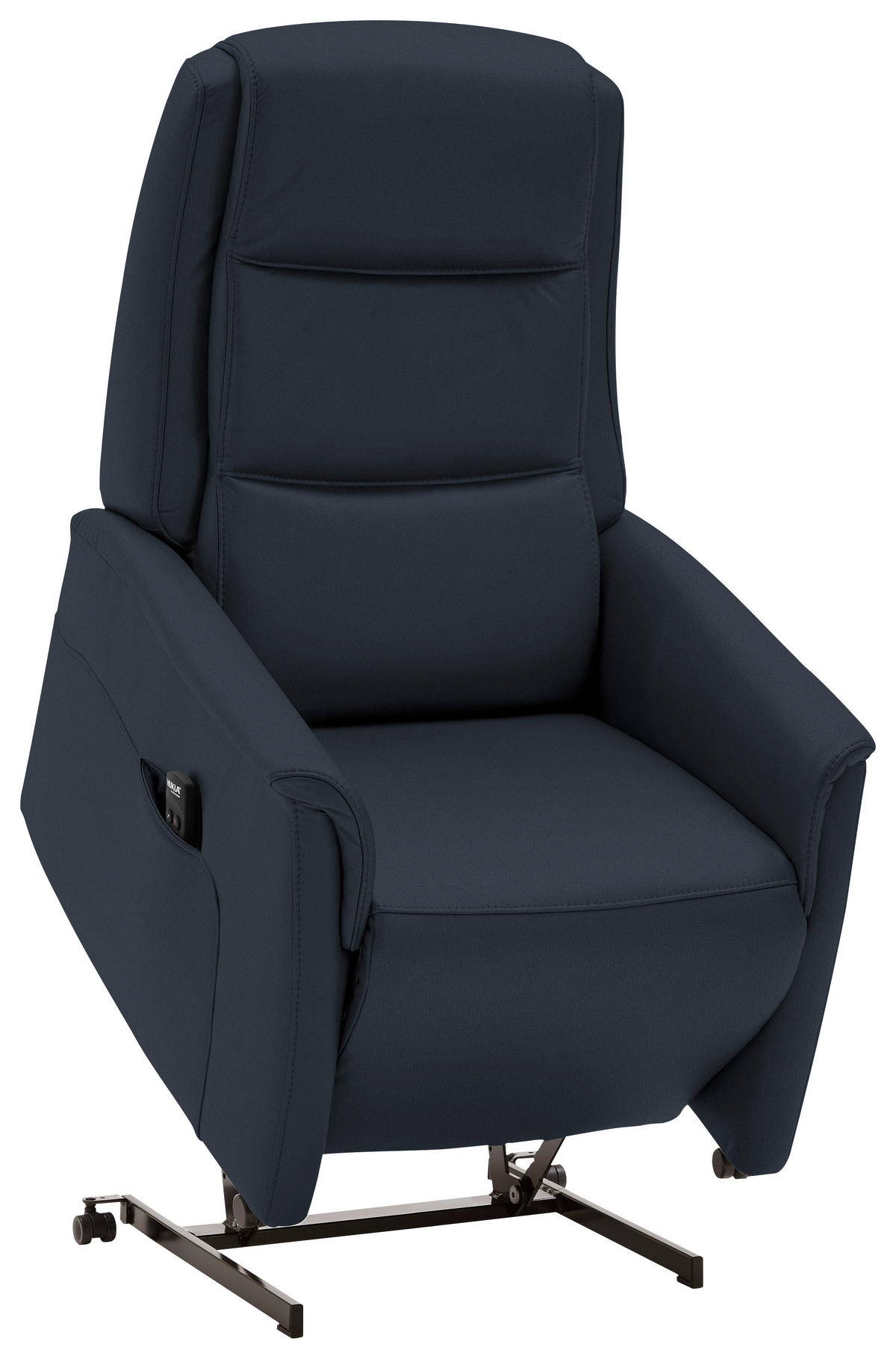 FERNSEHSESSEL Valdera  mit Relaxfunktion, Aufstehhilfe, Rücken echt Echtleder Dunkelblau  - Schwarz/Dunkelblau, KONVENTIONELL, Leder/Kunststoff (70/107/88cm) - Livetastic