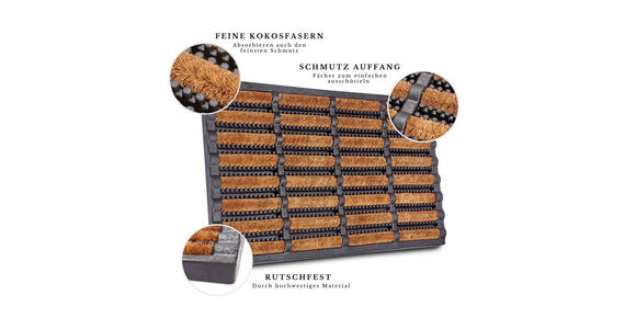 KOKOSMATTE 40/60 cm Mix Mats  - Hellbraun/Schwarz, Basics, Naturmaterialien/Kunststoff (40/60cm) - Esposa