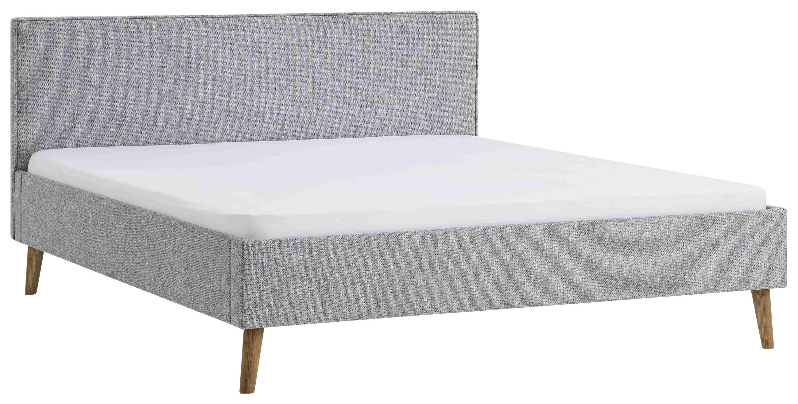 POLSTERBETT 180/200 cm  in Grau  - Eichefarben/Grau, Basics, Holz/Textil (180/200cm) - Boxxx