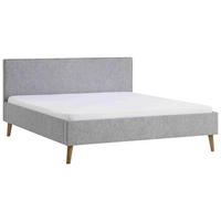 POLSTERBETT 180/200 cm  in Grau  - Eichefarben/Grau, Basics, Holz/Textil (180/200cm) - Boxxx