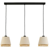 HÄNGELEUCHTE 89/19/110 cm  - Schwarz/Braun, Basics, Holz/Textil (89/19/110cm)