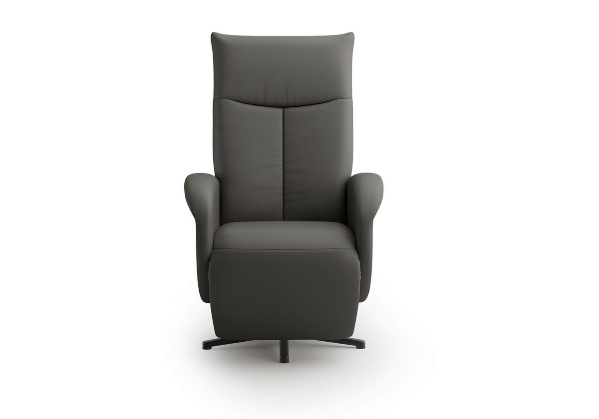 DREHSTUHL Anthrazit  - Anthrazit/Schwarz, MODERN, Leder/Metall (75/112/82cm) - Sit & More