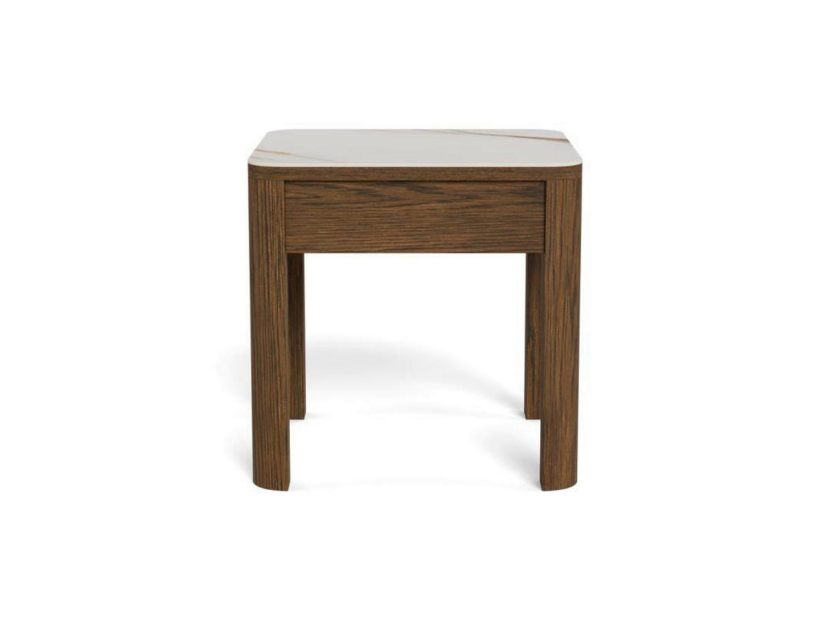 SIDOBORD i keramik, trämaterial  - vit/brun, Modern, trämaterial/keramik (45/45/45cm) - Best Price