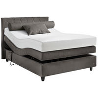 BOXSPRINGBETT 140/200 cm  in Dunkelgrau  - Dunkelgrau/Schwarz, KONVENTIONELL, Kunststoff/Textil (140/200cm) - RUF Betten