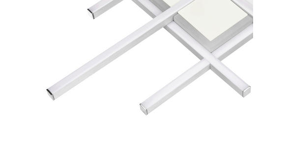 LED-DECKENLEUCHTE 53,5/53,5/4,5 cm - Silberfarben, Basics, Kunststoff/Metall (53,5/53,5/4,5cm) - Boxxx