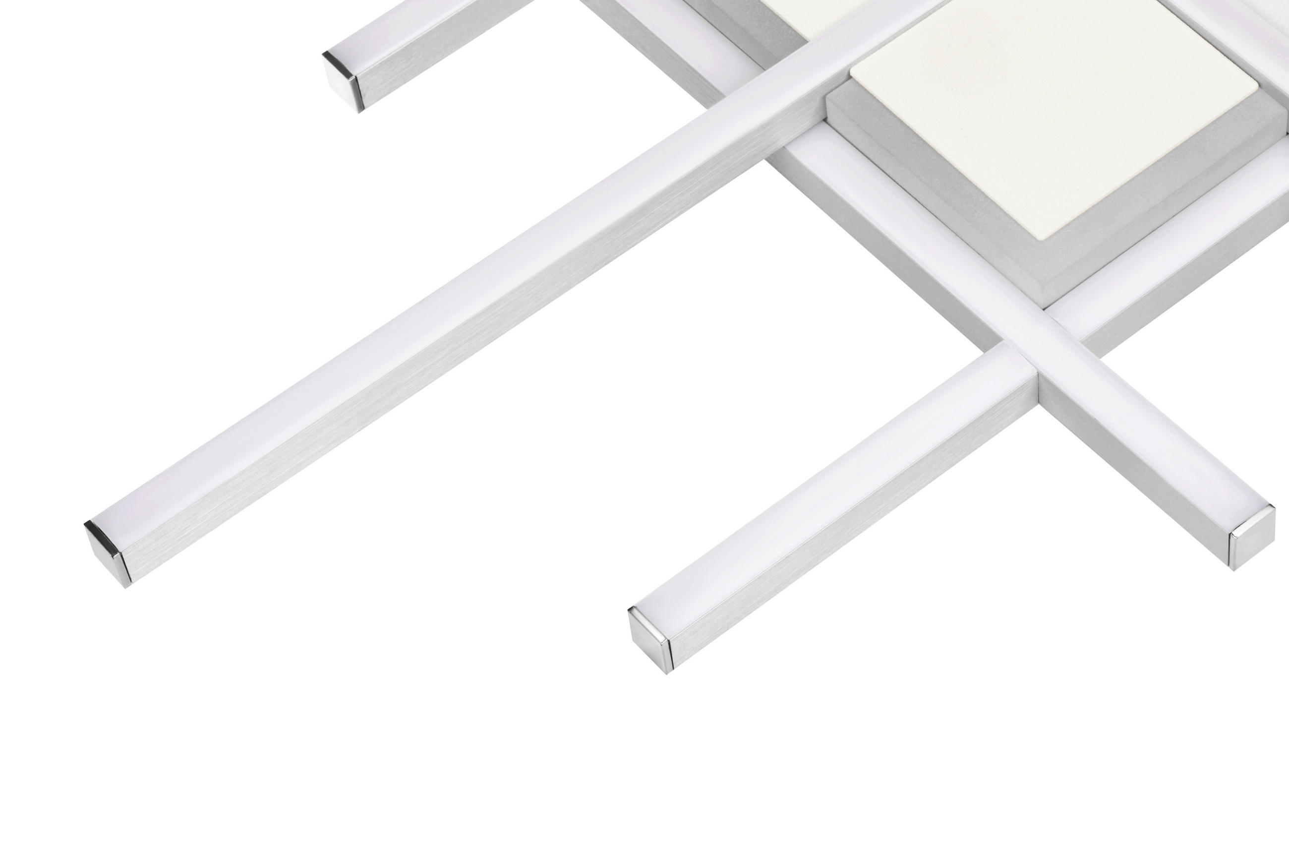 STROPNÉ LED SVIETIDLO, 53,5/53,5/4,5 cm - strieborná, Basics, kov/plast (53,5/53,5/4,5cm) - Boxxx