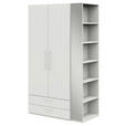 KLEIDERSCHRANK in Weiß - Edelstahlfarben/Weiß, Design, Holzwerkstoff/Metall (126,3/213,6/59,3cm) - Cantus