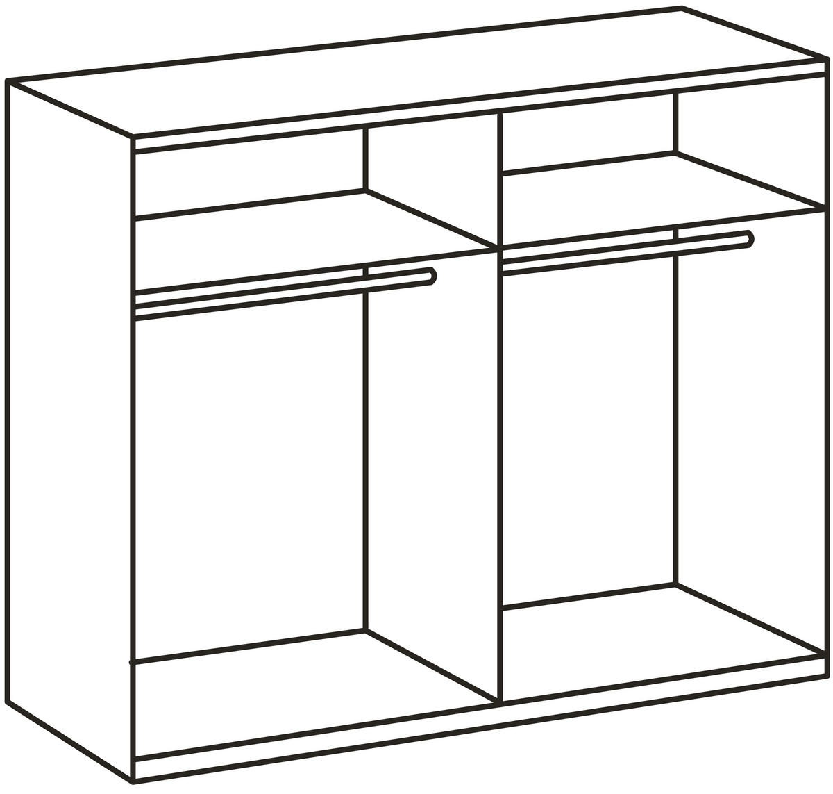 GARDEROB MED SKJUTDÖRRAR 225/210/65 cm 2-dörrar - vit, Basics, metall/trämaterial (225/210/65cm) - Livetastic