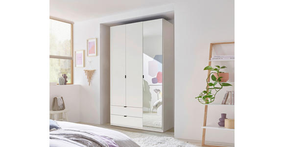 DREHTÜRENSCHRANK  in Weiß  - Schwarz/Weiß, MODERN, Glas/Holzwerkstoff (135,4/225,5/57cm) - Xora