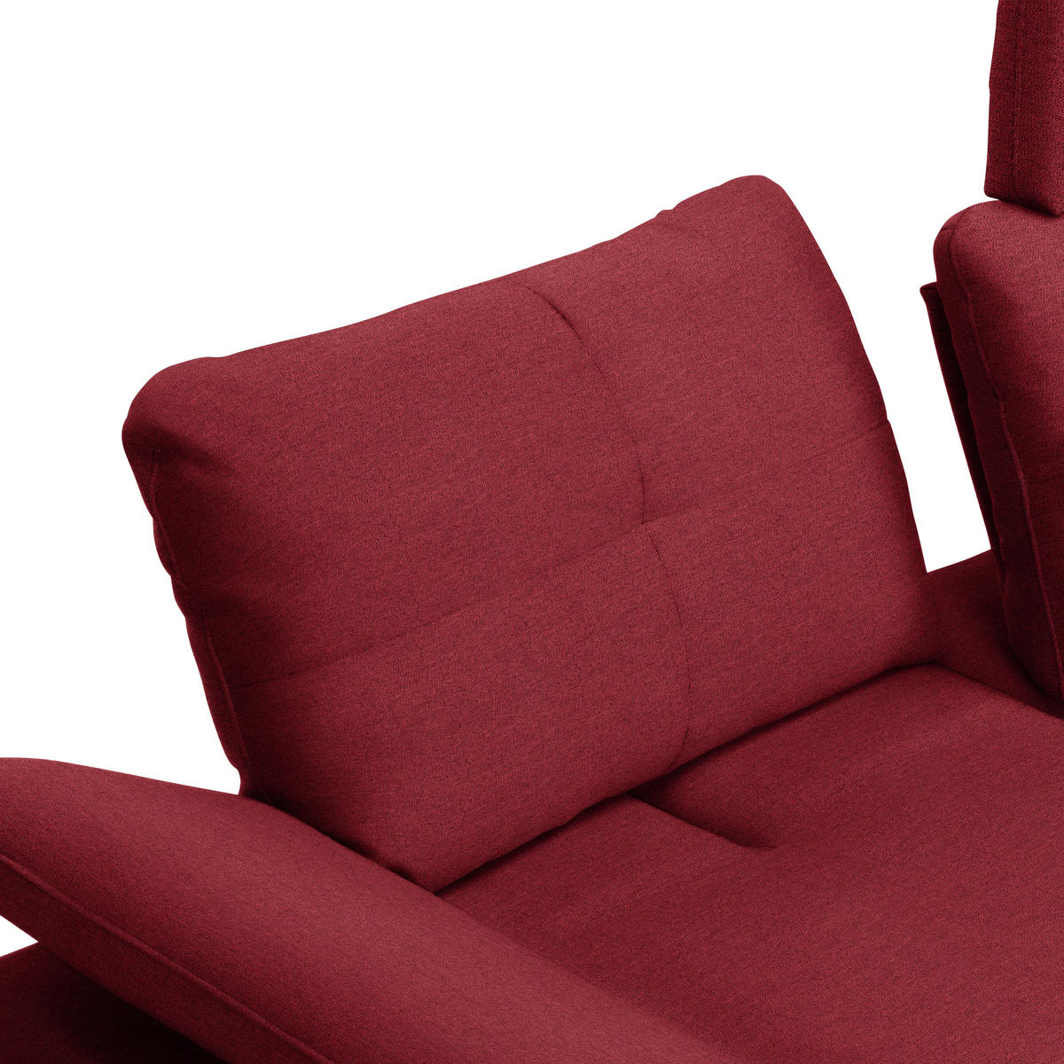 ECKSOFA in Webstoff Bordeaux  301/179 cm  - Bordeaux/Schwarz, Design, Textil/Metall (301/179cm) - Chilliano