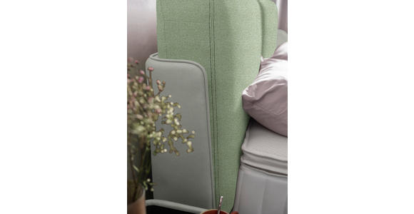 BOXSPRINGBETT 180/200 cm  in Hellgrau, Mintgrün  - Hellgrau/Schwarz, Design, Textil/Metall (180/200cm) - Johann Jakob