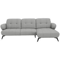 ECKSOFA Flachgewebe Hellgrau  - Hellgrau/Schwarz, Design, Textil/Metall (282/189cm) - Novel