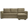 ECKSOFA in Cord, Velours Olivgrün  - Schwarz/Olivgrün, Design, Kunststoff/Textil (243/155cm) - Xora
