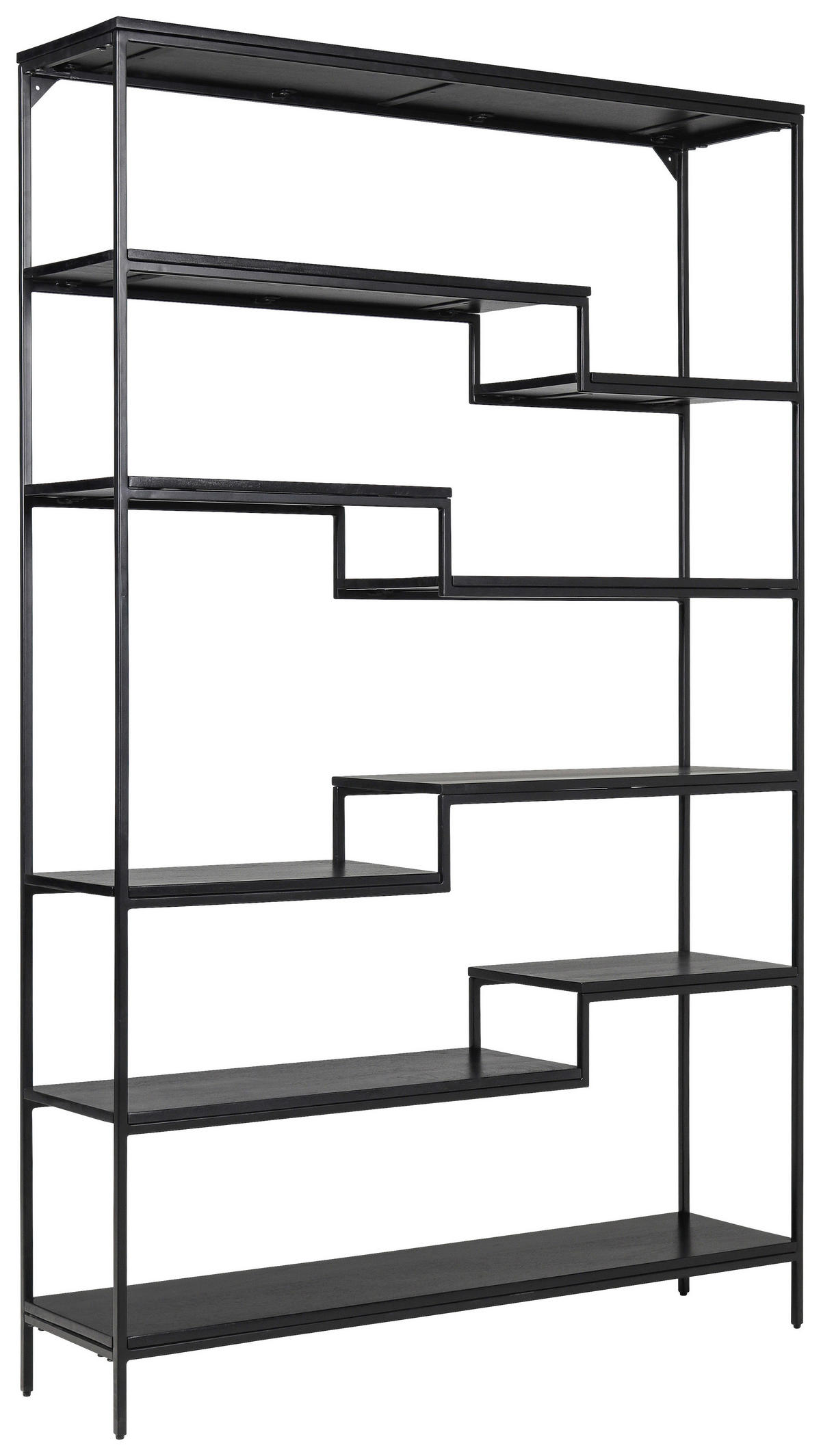 REGAL Schwarz  - Schwarz, Design, Holz/Metall (120/190/30cm) - Ambia Home