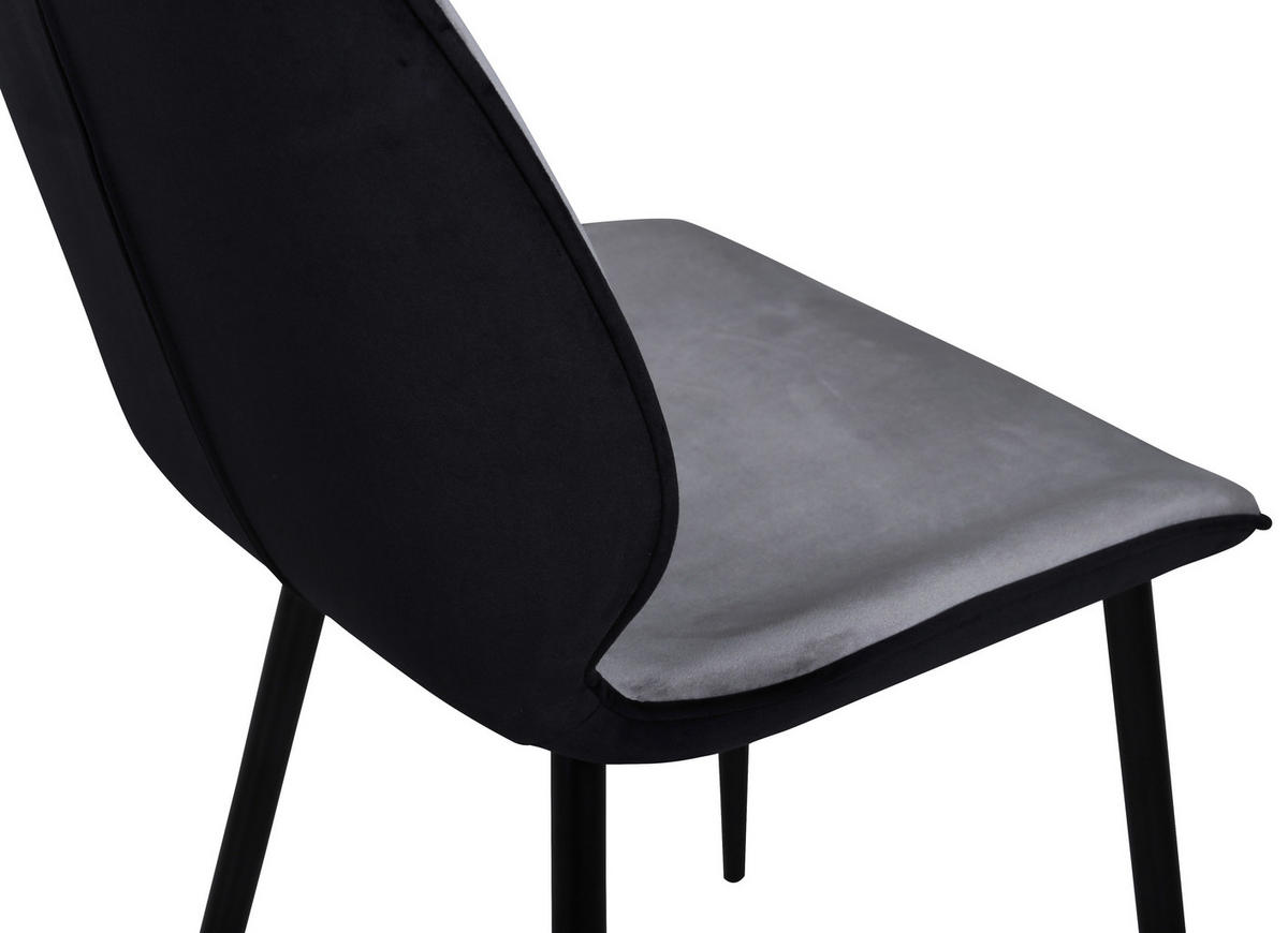 STOLSET 2 styck stål sammet  - ljusgrå/svart, Design, metall/textil (47/89/57cm) - Livetastic