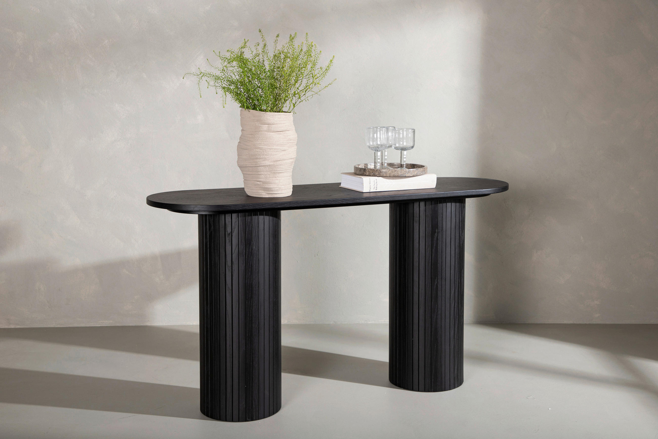 KONSOLE Schwarz  - Schwarz, Design, Holzwerkstoff (130/40/72cm) - Livetastic
