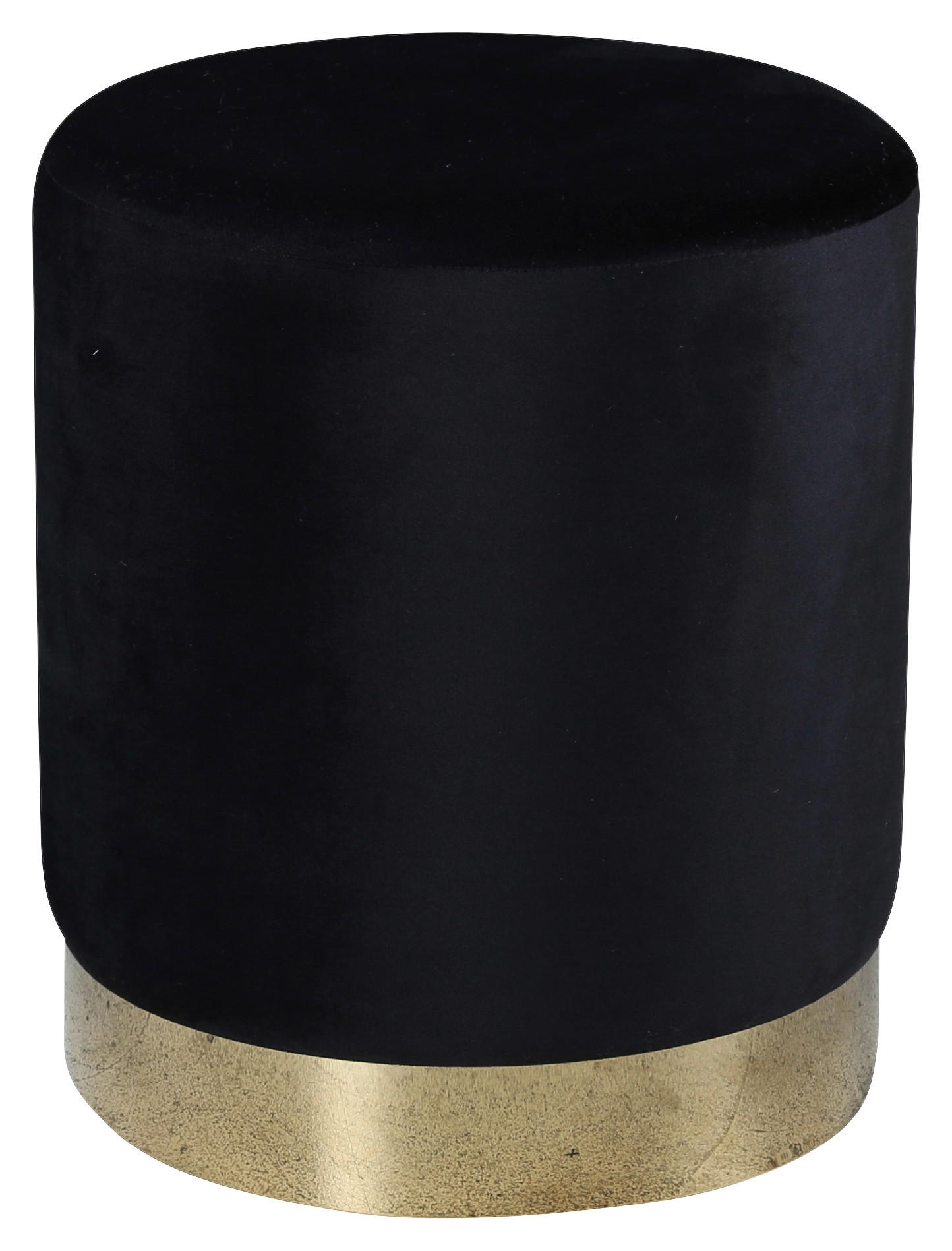 POUF in Schwarz, Goldfarben Textil, Kunststoff Schwarz  - Goldfarben/Schwarz, Basics, Kunststoff/Textil (35/42.5/35cm) - Livetastic
