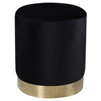 POUF in Schwarz, Goldfarben Textil, Kunststoff Schwarz  - Goldfarben/Schwarz, Basics, Kunststoff/Textil (35/42.5/35cm) - Livetastic