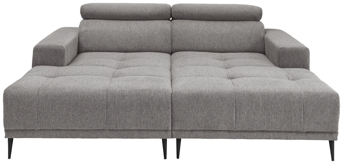 ECKSOFA in Chenille Grau  200/188 cm  - Schwarz/Grau, KONVENTIONELL, Textil/Metall (200/188cm) - Livetastic