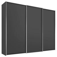 SCHWEBETÜRENSCHRANK 298/222/68 cm,  in Anthrazit, 3 Tür(en)  - Anthrazit/Alufarben, Design, Holzwerkstoff/Metall (298/222/68cm) - Moderano