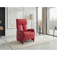 RELAXSESSEL TV CREMONA COMFORT E S1 Echtleder Kopfteilverstellung, Fußteilverstellung, Rücken echt    - Rot/Schwarz, Basics, Leder/Kunststoff (76/110/84cm) - Sit & More