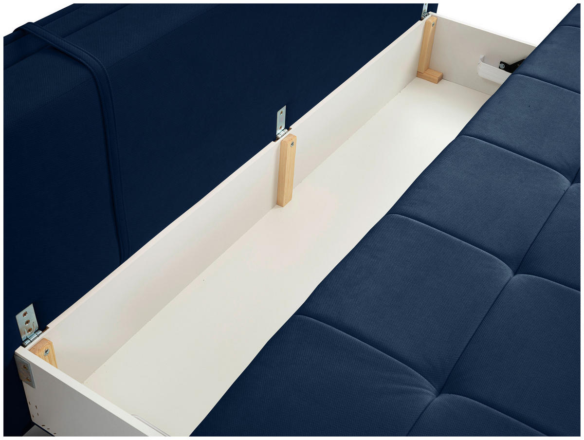 SCHLAFSOFA in Webstoff Dunkelblau  - Schwarz/Dunkelblau, Modern, Kunststoff/Textil (202/73-92/105cm) - MID.YOU
