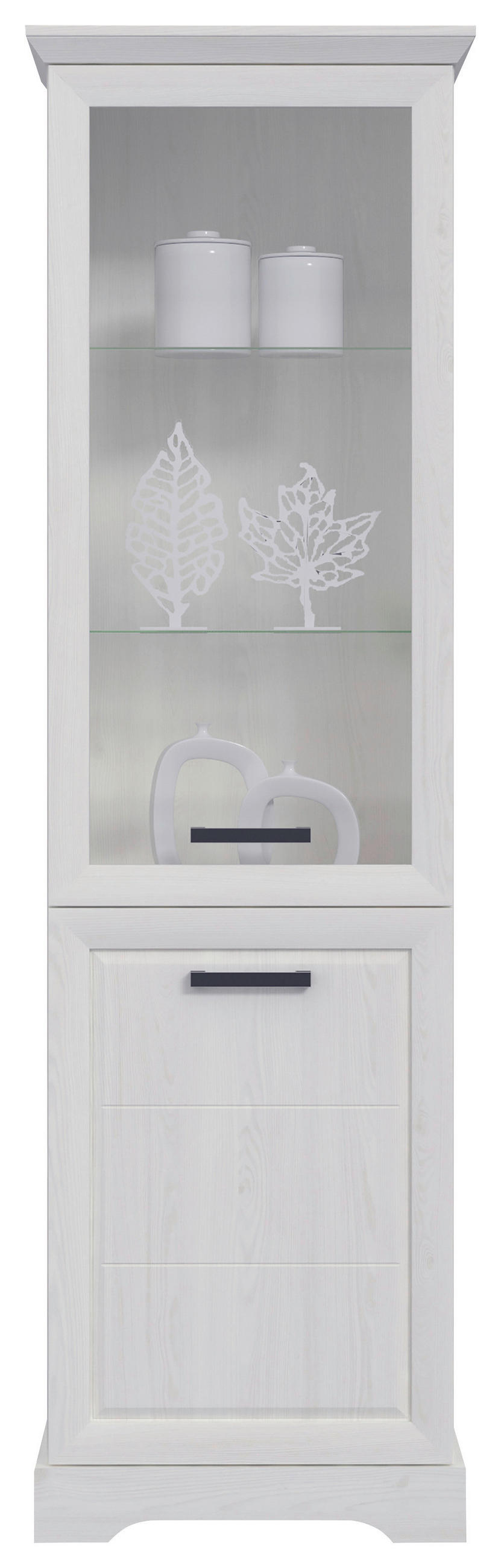 VISOKA KOMODA, barve macesna  - črna/barve macesna, Konvencionalno, kovina/steklo (60,5/204,40/44,50cm) - Landscape