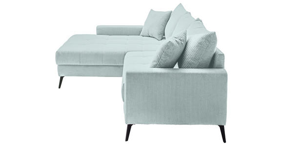 ECKSOFA  in Cord Blaugrau  173/280 cm  - Blaugrau/Schwarz, KONVENTIONELL, Textil/Metall (173/280cm) - Hom`in