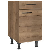 SCHUBKASTENUNTERSCHRANK 45/87/56 cm  in Eiche dunkel  - Eiche dunkel/Schwarz, MODERN, Holzwerkstoff/Metall (45/87/56cm) - Nobilia