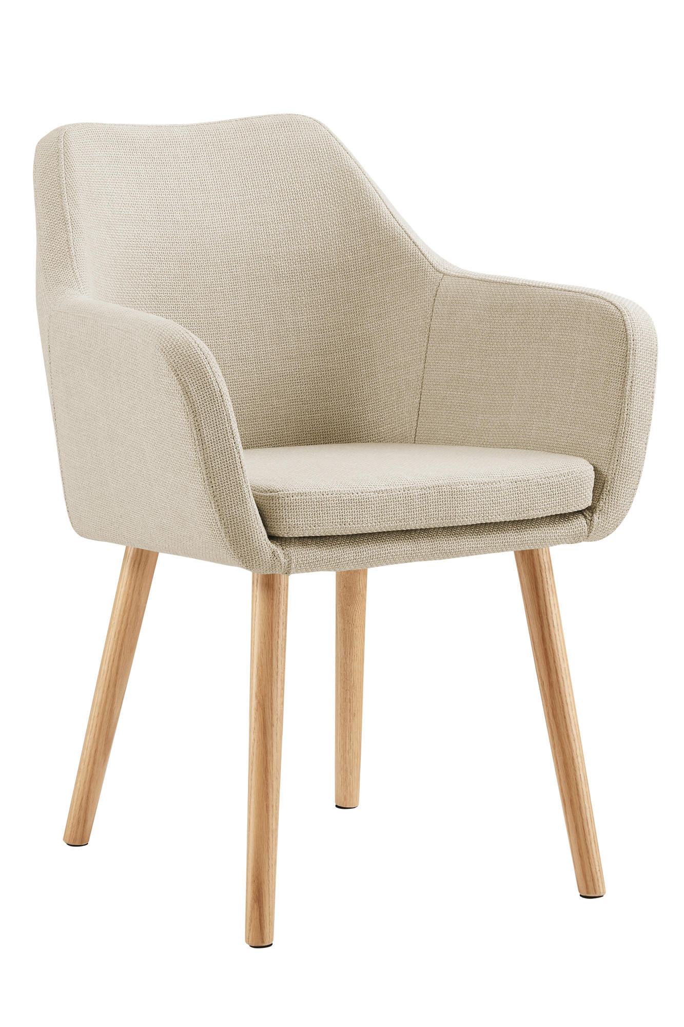 ARMLEHNSTUHL  in Struktur  - Beige/Naturfarben, MODERN, Holz/Textil (62/84/60cm) - Livetastic