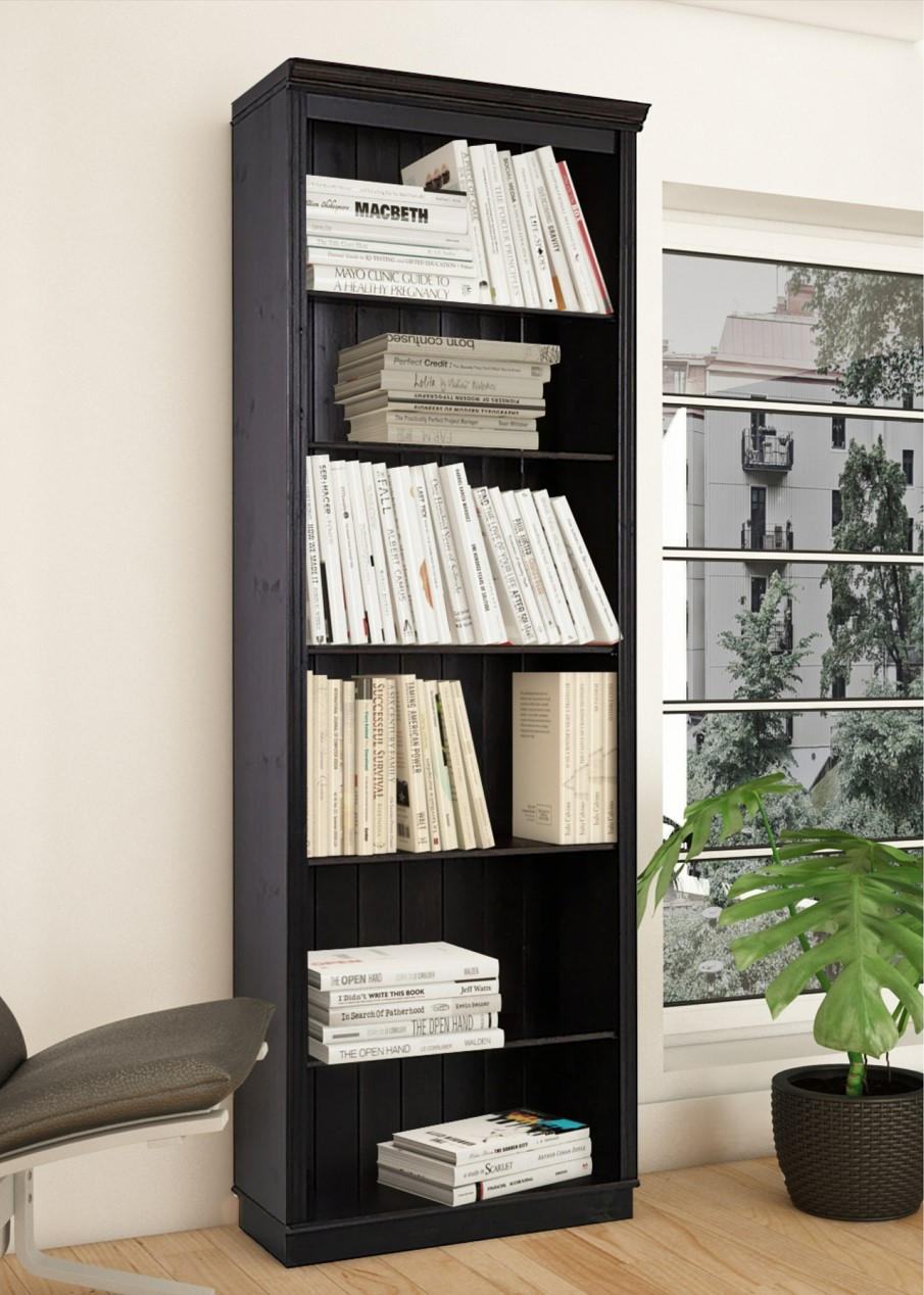 Bücherwand Lillehammer Kiefer massiv Kieferfarben, Dunkelbraun  - Dunkelbraun/Kieferfarben, Design, Holz (223/74/37cm) - Livetastic
