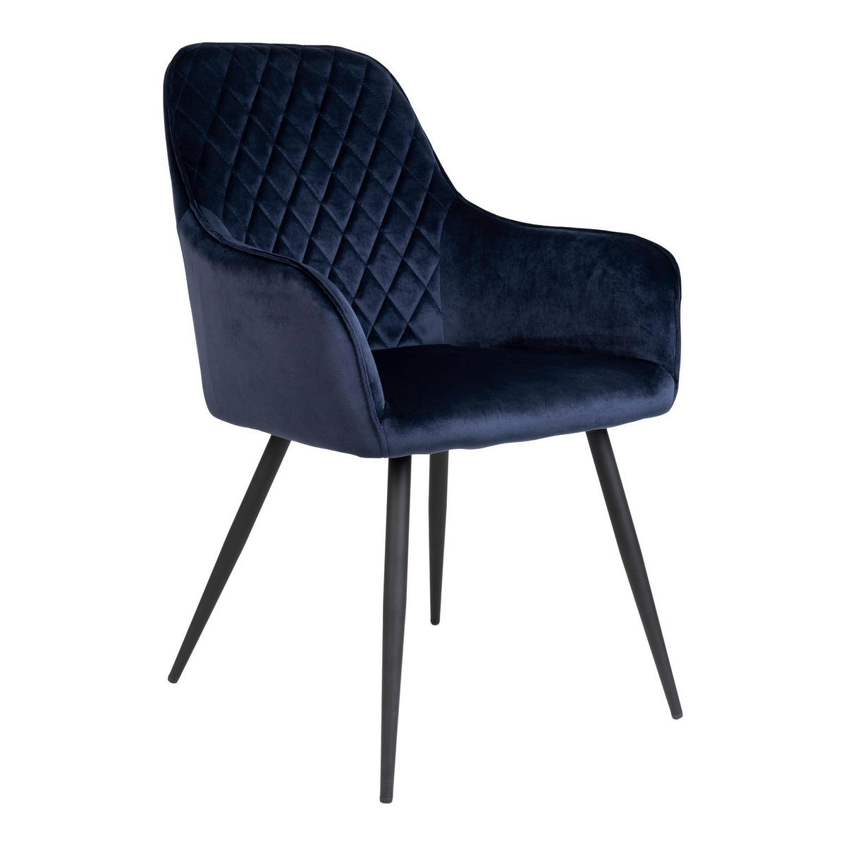 STOL MED ARMSTÖD SET 2 styck sammet  - svart/mörkblå, Modern, metall/textil (57/87/65cm) - MID.YOU