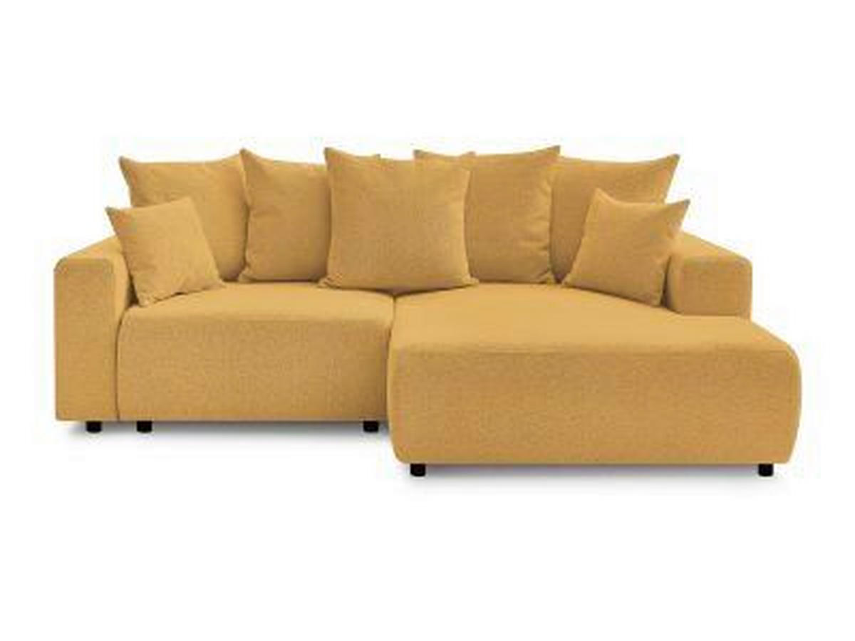 ECKSOFA Ottomane rechts  ATILLA Gelb Flachgewebe  - Gelb/Schwarz, MODERN, Kunststoff/Textil (244/149cm)