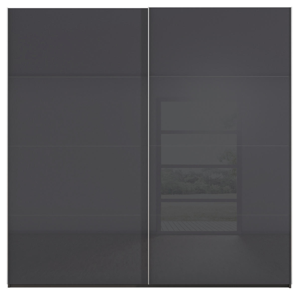 SCHWEBETÜRENSCHRANK 226/223/68 cm 2 Tür(en)-türig Schwarz, Graphitfarben  - Alufarben/Schwarz, Design, Glas/Holzwerkstoff (226/223/68cm) - Xora